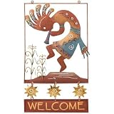 Welcome Sign Handcrafted in 3D Metal - Kokopelli (12x22 ) (F227) by Regal Gift