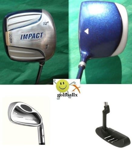 Ladies Right Hand "IMPACT HL (Height-Loft Optimized)" Starter Golf Club Set w400cc Driver & Free Putter; Lady Flex Shafts on all Golf Clubs; Petite, Regular or Length; Fast Shipping: Club Set Only