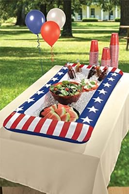 Stars and Stripes Patriotic Inflatable Buffet Cooler - 50" x 24"