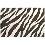 123 Creations C728E.3x5 Zebra in Brown Hooked Rug - 100 Percent Wool