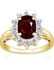 14K Yellow Gold Cushion Cut Ruby Ring With Sidestones (GIA Certificate)