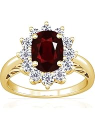 18K Yellow Gold Cushion Cut Ruby Ring With Sidestones (GIA Certificate)