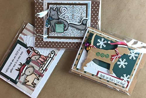 Set of 3 Handmade Christmas Cards with Forest animals and a Dog! by Isac