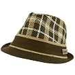 Cool Summer Plaid Retro 7 Fedora Trilby Hat Black L/XL