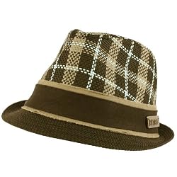 Cool Summer Plaid Retro 7 Fedora Trilby Hat Black L/XL