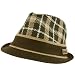 Cool Summer Plaid Retro 7 Fedora Trilby Hat Black L/XL