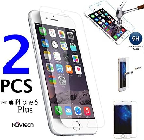 2x Screen protector, iPhone 6 plus RuvTechTM HD Clear Tempered Glass, Highest Quality (2PCS iPhone 6 Plus Glass)