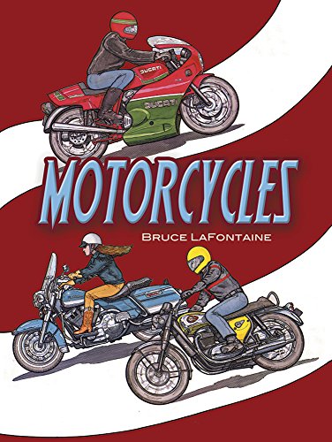 motorcycles coloring book dover history coloring book