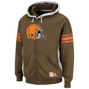 NFL Cleveland Browns Men's Intimidating V Fleece, Classic Brown/Steel, Small