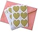 48 Gold Glitter Heart Stickers