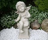 Eigenschaften   / Engel mit Rose auf römischer Säule Skulptur Statue NEU