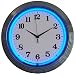 Neon Clock (Chrome w/ Blue Neon) (14"dia.)