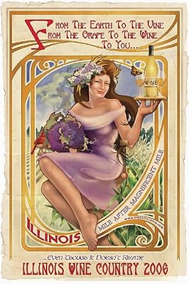 "Wine Poster - State of Illinois" Original Run 24x36 Poster
