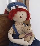 Prim Primitive Country RAGGEDY ANDY BOY RAG DOLL w/ BEAR