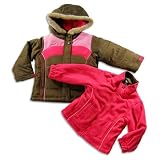 Osh Kosh B'gosh - Toddler Girls 4 In 1 Hooded Winter Jacket, Brown, Pink (Size 4T)