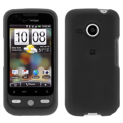 Black Rubberized Shield Protector Case for HTC DROID Eris 6200