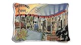 Greetings from Massachusettes Pillow - 11 x 18 Pillow