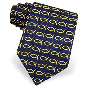 Fish Tie by Steven Harris - Navy blue Polyester
