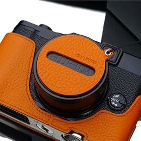 Gariz Genuine Leather XA-CFX10OR Camera Cap Fixs for Fuji Fujifilm X10, Orange