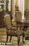 Set of 2 Dining Arm Chairs Brown Finish