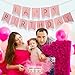 Happy Birthday Bunting Banner Pink and Gold Foiled