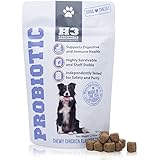 H3 Essentials - Probiotics for Dogs - Improves Upset Stomach, Diarrhea and Breath - Chicken Flavored Treats - 60 Count