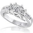 1.00ct TW Three-Stone Princess Diamond Engagement Ring in 14Kt Gold (HI/I1-I2)