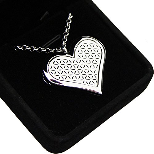 Adore heart locket - aromatherapy necklace, silver esse…