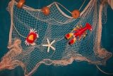 20 X 9 Fishing Net, Starfish, Floats. Nautical Decor, Lobster, Crab, Netting