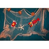 20 X 9 Fishing Net, Starfish, Floats. Nautical Decor, Lobster, Crab, Netting by 