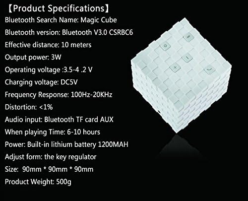 Portable Mini Magic Cube Rechargeable Bluetooth Wireless Speakers for Iphones, Ipads, Android Cell Phones, Touch Screen Tablets, Macbooks, Laptop Computers, Mp3 Players & Portable Cd/dvd Players(black)