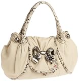 Betsey Johnson Croco Bow Large Satchel