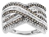 10KT WG 1.00CTW WHITE DIAMOND AND CHOCOLATE DIAMOND RING