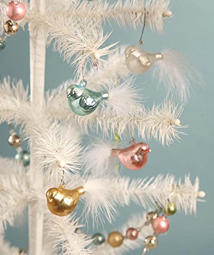 Bethany Lowe Chubby Glass Bird Ornament Set of 4