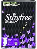Stayfree Ultra Thin Pads Overnight with Wings, 40 Count