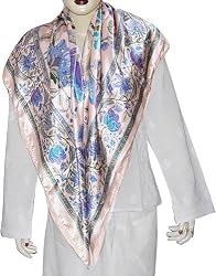 Silk Scarfs for Women Square Handpainted 44 x 44 inches (sqsrf112)