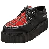 Search : Demonia Mens Loafers Creeper-406 black leather/plaid Size 5.5 UK