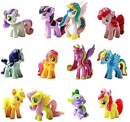 TiaLa - Set of 12 My little pony articles (1.5"~2" Multicolor)