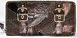 Coach Signature Zoe Patchwork Mosiac Zip Around Buckle Brown Accordian Wallet Clutch Handbag 41884