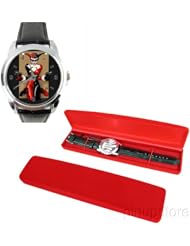harley quinn v1 round metal watch