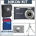 Nikon Coolpix S610 Digital Camera kit, Midnight Black With 4GB SD Memory Card, Camera Case, 2 Year Extended Service Coverage, Table Top Tripod,