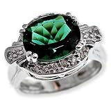 SAVE 75% Michael Valitutti 14K Emerald Sunstone & Diamond White Gold Ring by Designer Michael Valitutti - FREE Shipping! & FREE Gemstone Information Card - OVERSTOCK Clearance Sale!