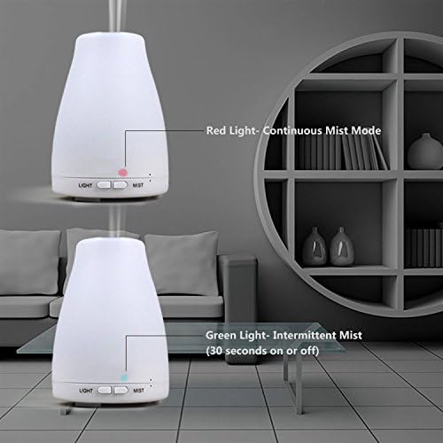 Dotopwhj Version Essential Oil Diffuser,100ml Aroma Essential Oil Cool Mist Humidifier with Adjustable Mist Mode,waterless Auto Shut-off and 7 Color LED Lights Changing for Home Office Baby