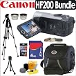 Canon Vixia HF200 HD 15x Optical Zoom SDHC Flash Memory Digital Camcorder + Accessory Bundle