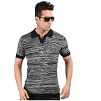 Life-Mens Short Sleeves Polo Neck Slim Fit Abstract T-Shirt | Size - Extra Large | Item # 7173178