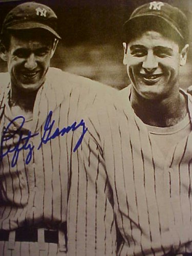 Lefty Gomez New York Yankees Pictured With Lou Gehrig Autographed Professionally Matted Black & White Photo With A Personally Obtained Autograph Directly From The Player