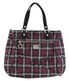 Coach Poppy Tartan Plaid Glam Tote 18713 (SV/Black/Multi)