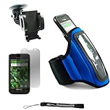 Blue Neoprene Adjustable Velcro Sportband / Workout Armband for Samsung Gal ....