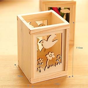 desk holder animal pencil pen wooden