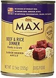 NUTRO MAX Large Breed Adult Beef and Rice Dinner Chunks in Gravy Canned Dog Food (Pack of 12)